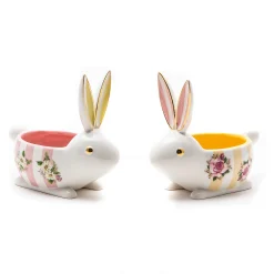 Outlet MacKenzie-Childs Wildflowers Bunny Dishes - Set Of 2