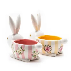 Outlet MacKenzie-Childs Wildflowers Bunny Dishes - Set Of 2