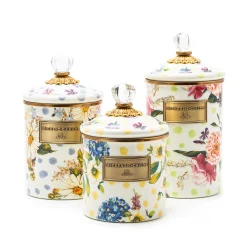 MacKenzie-Childs Wildflowers Enamel Medium Canister - Blue