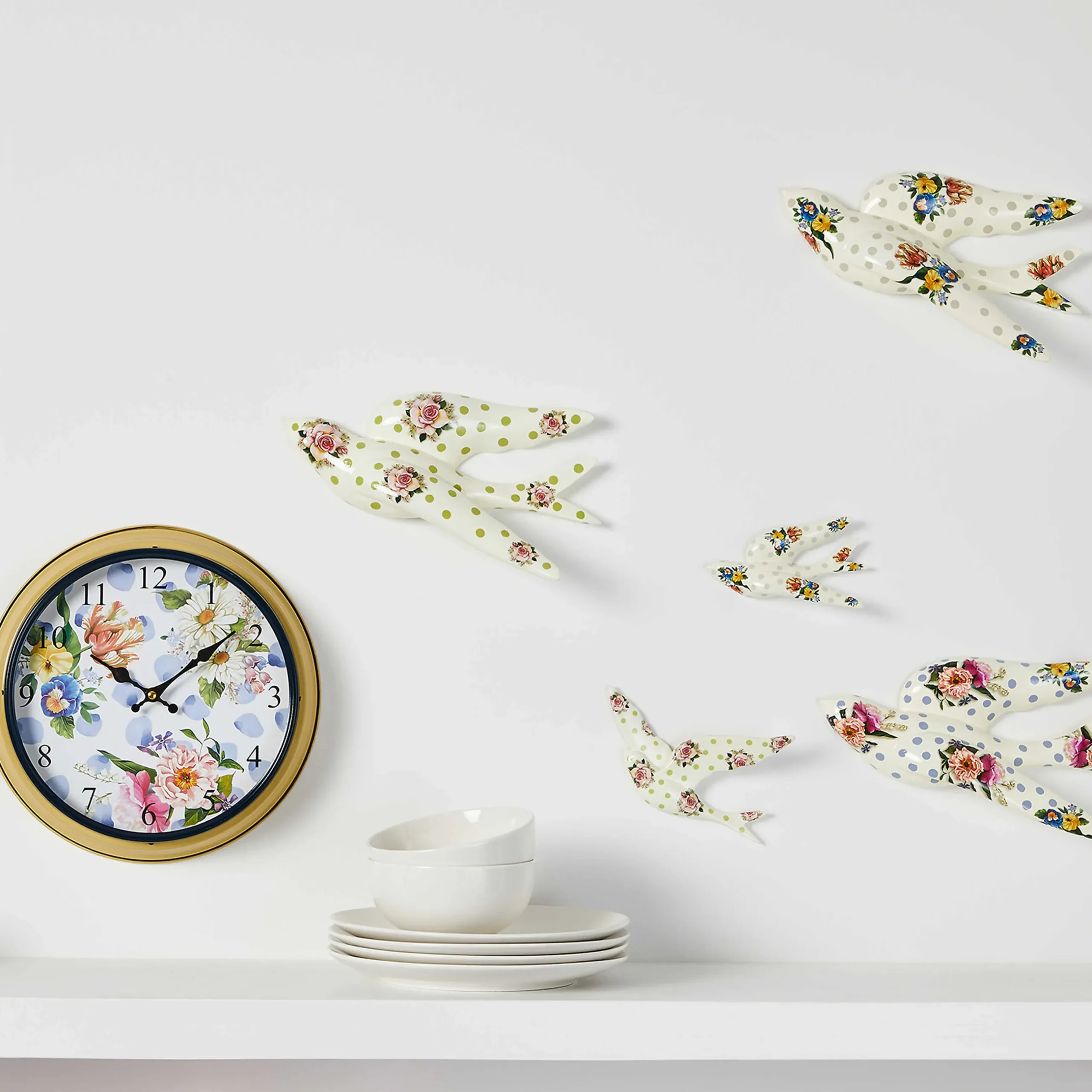 Clearance MacKenzie-Childs Wildflowers Swallowtail Wall Decor - Blue