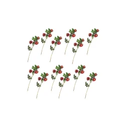 Outlet MacKenzie-Childs Wild Rose Spray Bouquet - Red - Set Of 12