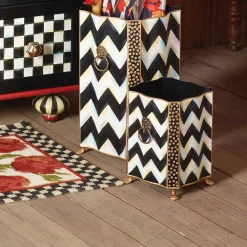 Sale MacKenzie-Childs Zig Zag Waste Bin